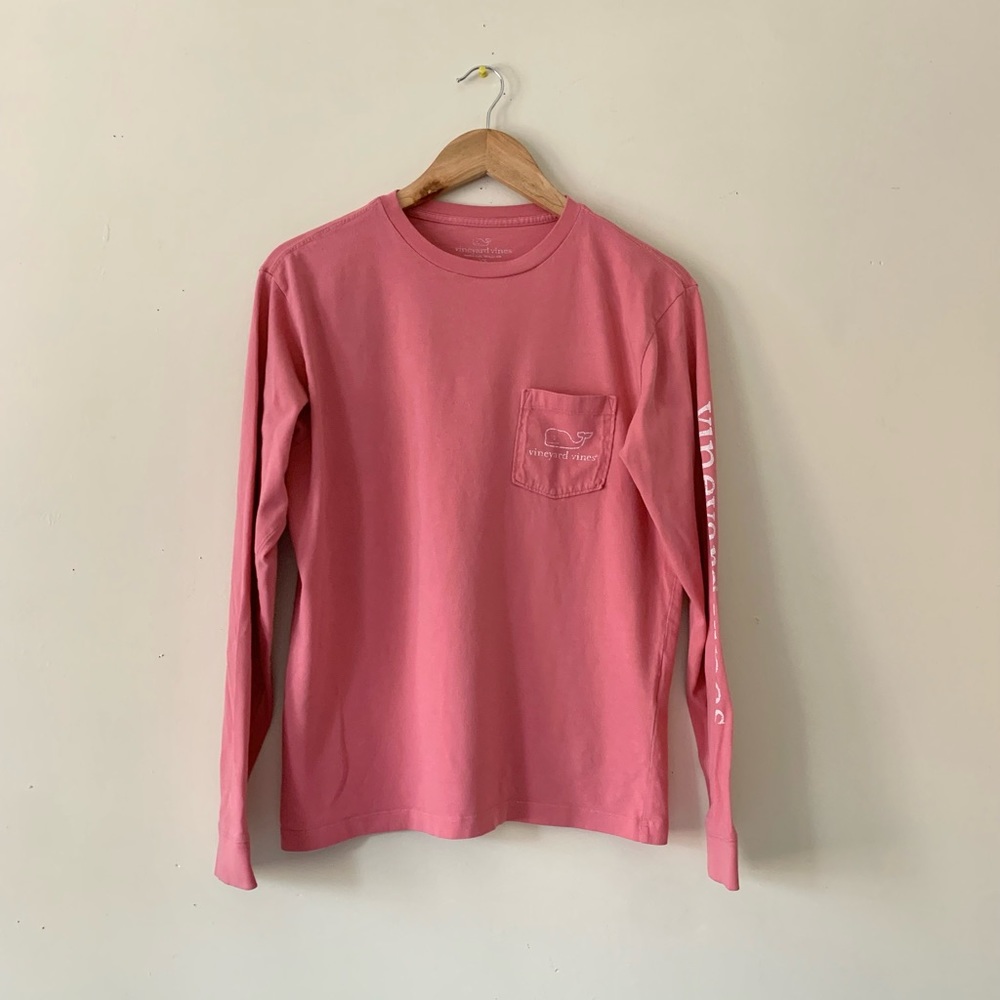 Vineyard Vines Wale Graphic Long Sleeve Shirt Pink